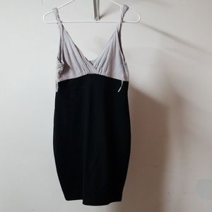Women's grey and black mini dress